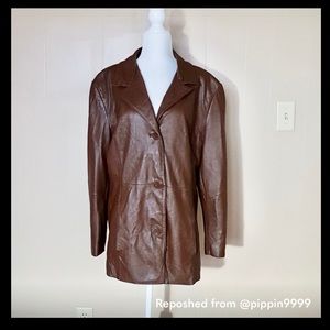 EUC Wilsons Leather 100% Leather Jacket Blazer Style
